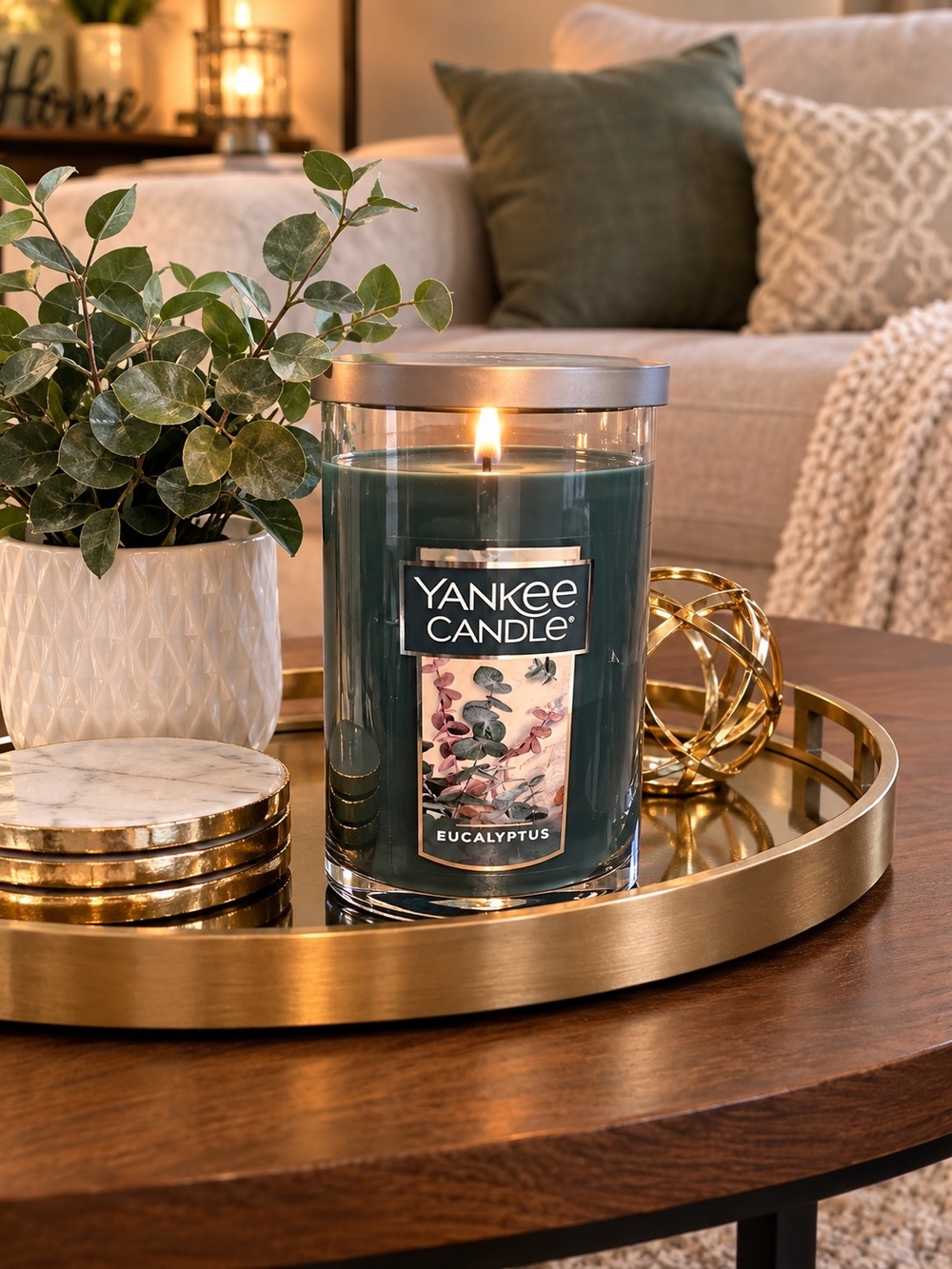 Yankee Candle Eucalyptus Large Jar Candle - Deep Green